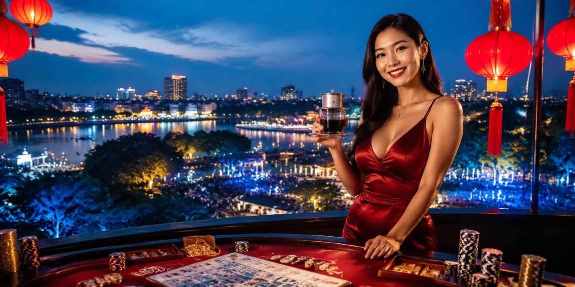 Người chơi bài tại Hà Nội trong không gian cà phê tối giản